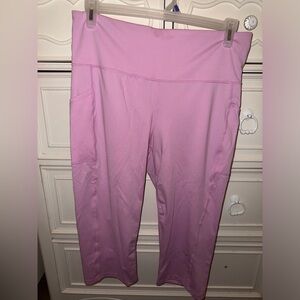 Ideology Women’s Pink Capri Athletic Leggings with   Side Pockets